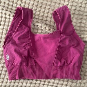 FP Movement by Free People Magenta Ribbed Seamless Sports Bralette